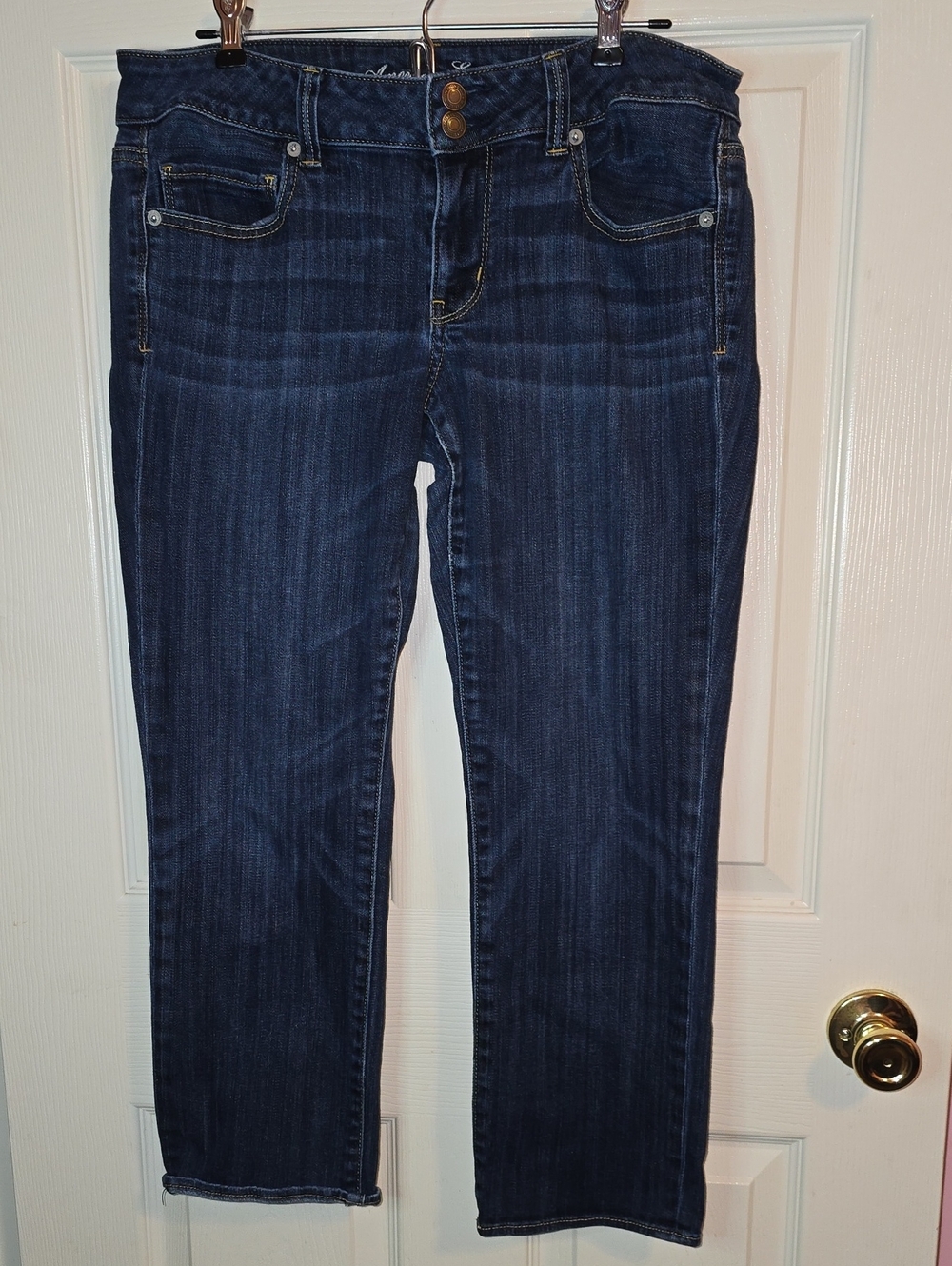 American Eagle Outfitters Dark Indigo Straight-Leg Jeans